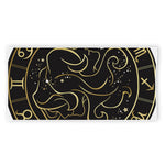 Gold And Black Gemini Sign Print Beach Towel