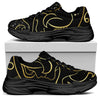 Gold And Black Gemini Sign Print Black Chunky Shoes