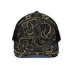 Gold And Black Gemini Sign Print Black Mesh Trucker Cap