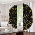 Gold And Black Gemini Sign Print Dimout Grommet Curtains