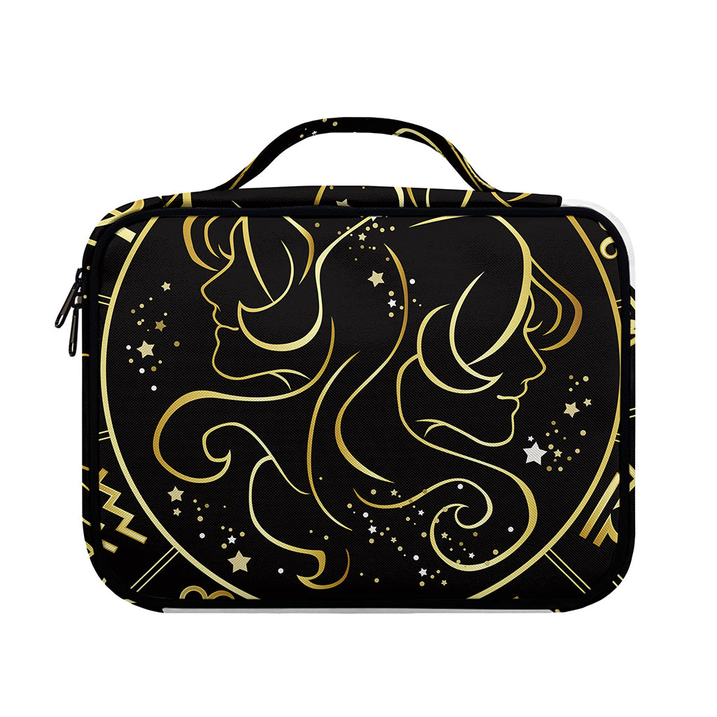 Gold And Black Gemini Sign Print Briefcase Bible Bag