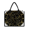 Gold And Black Gemini Sign Print Canvas Tote Bag