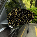 Gold And Black Gemini Sign Print Car Side Mirror Covers