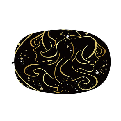 Gold And Black Gemini Sign Print Car Side Mirror Covers