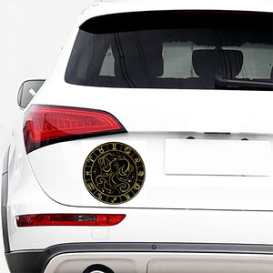 Gold And Black Gemini Sign Print Car Sticker