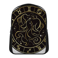 Gold And Black Gemini Sign Print Casual Backpack