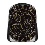 Gold And Black Gemini Sign Print Casual Backpack