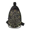 Gold And Black Gemini Sign Print Sling Bag