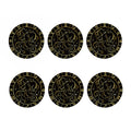 Gold And Black Gemini Sign Print Coaster Set