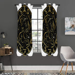 Gold And Black Gemini Sign Print Curtain