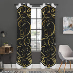 Gold And Black Gemini Sign Print Curtain