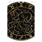 Gold And Black Gemini Sign Print Curtain