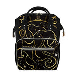 Gold And Black Gemini Sign Print Diaper Bag