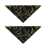 Gold And Black Gemini Sign Print Dog Bandana