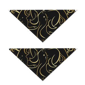 Gold And Black Gemini Sign Print Dog Bandana