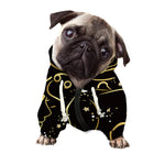 Gold And Black Gemini Sign Print Dog Zip Up Hoodie