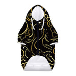 Gold And Black Gemini Sign Print Dog Zip Up Hoodie