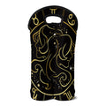 Gold And Black Gemini Sign Print Double Neoprene Wine Tote