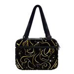 Gold And Black Gemini Sign Print Double Strap Bible Bag