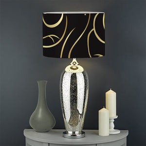 Gold And Black Gemini Sign Print Drum Lamp Shade