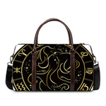 Gold And Black Gemini Sign Print Duffle Bag