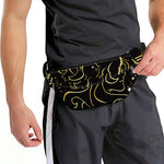 Gold And Black Gemini Sign Print Fanny Pack