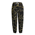 Gold And Black Gemini Sign Print Fleece Lined Knit Pants