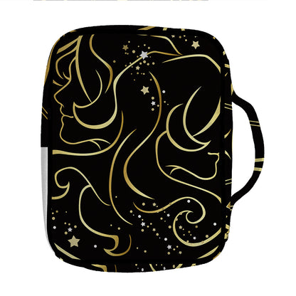 Gold And Black Gemini Sign Print Front Pocket Bible Bag