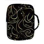 Gold And Black Gemini Sign Print Front Pocket Bible Bag
