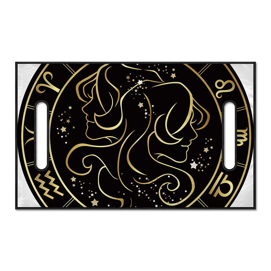 Gold And Black Gemini Sign Print Golf Cart Seat Cover