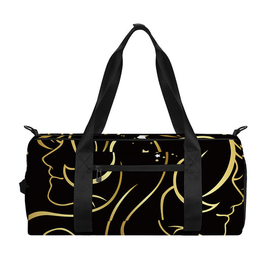 Gold And Black Gemini Sign Print Gym Bag