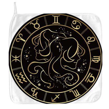 Gold And Black Gemini Sign Print Hand Towel