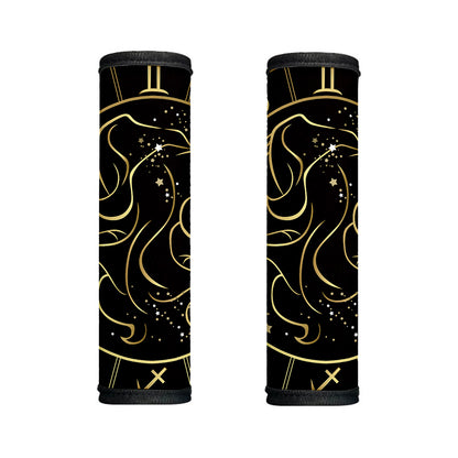 Gold And Black Gemini Sign Print Handle Covers