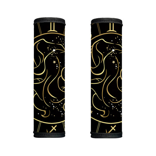 Gold And Black Gemini Sign Print Handle Covers