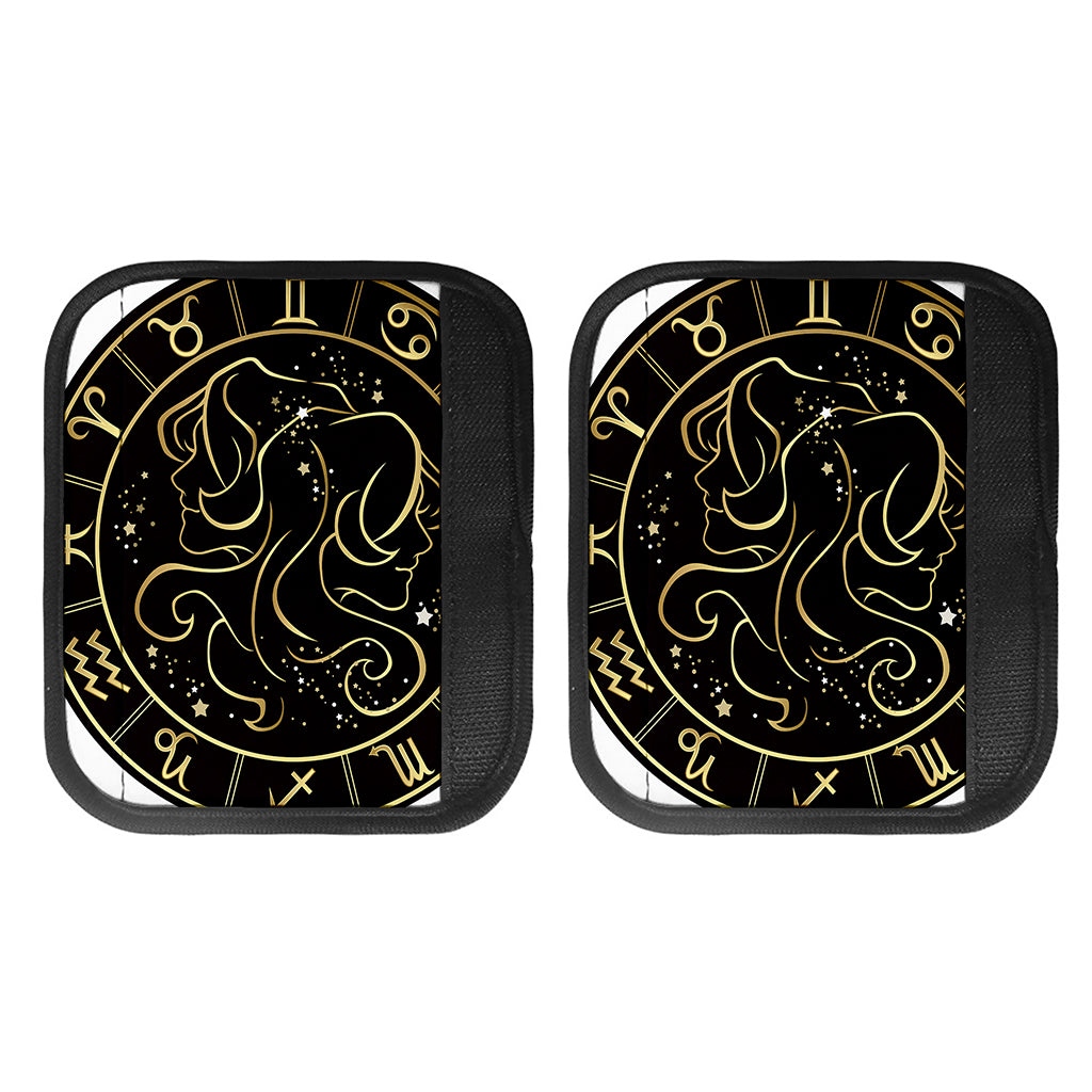 Gold And Black Gemini Sign Print Handle Covers