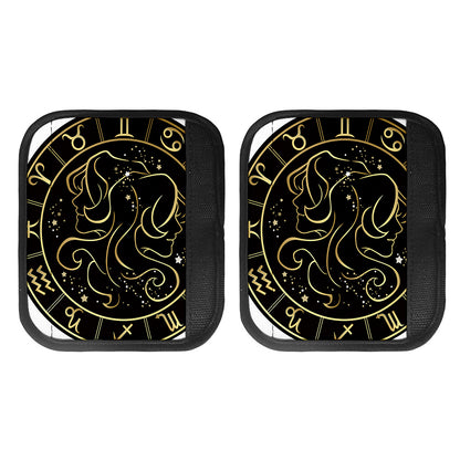 Gold And Black Gemini Sign Print Handle Covers