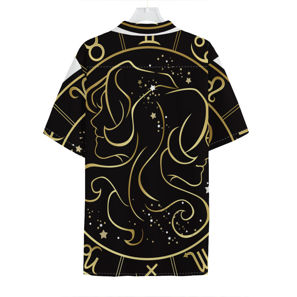 Gold And Black Gemini Sign Print Hawaiian Shirt