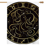 Gold And Black Gemini Sign Print House Flag