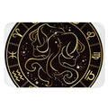 Gold And Black Gemini Sign Print Indoor Door Mat