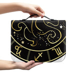 Gold And Black Gemini Sign Print Leather Bible Cover