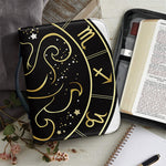 Gold And Black Gemini Sign Print Leather Bible Cover