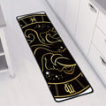 Gold And Black Gemini Sign Print Long Kitchen Mat
