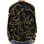 Gold And Black Gemini Sign Print Long Sleeve Baseball Jersey