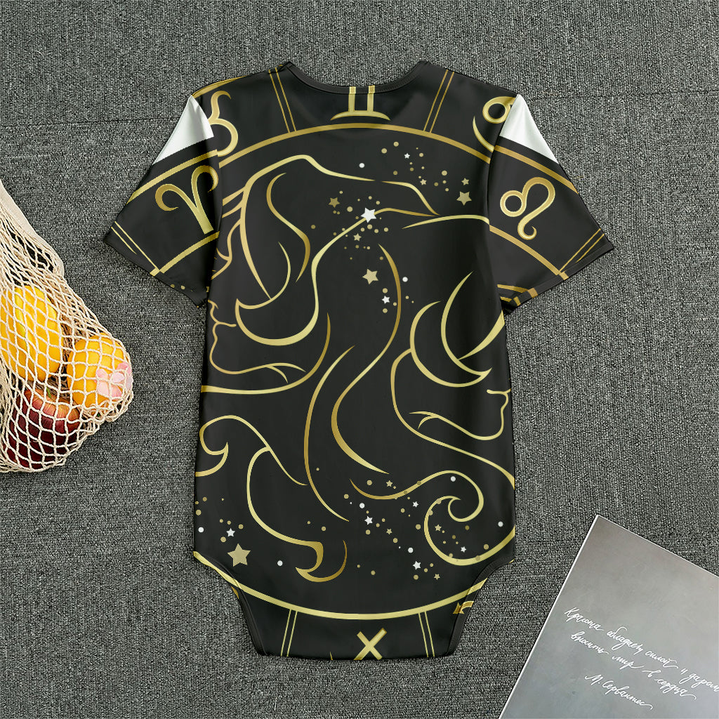 Gold And Black Gemini Sign Print Men's Bodysuit