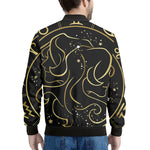 Gold And Black Gemini Sign Print Men's Bomber Jacket