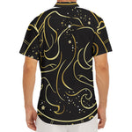 Gold And Black Gemini Sign Print Men's Deep V-Neck Shirt