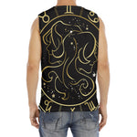 Gold And Black Gemini Sign Print Men's Fitness Tank Top