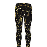 Gold And Black Gemini Sign Print Men's leggings