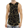 Gold And Black Gemini Sign Print Men's Muscle Tank Top