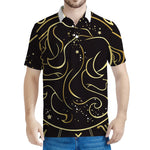 Gold And Black Gemini Sign Print Men's Polo Shirt